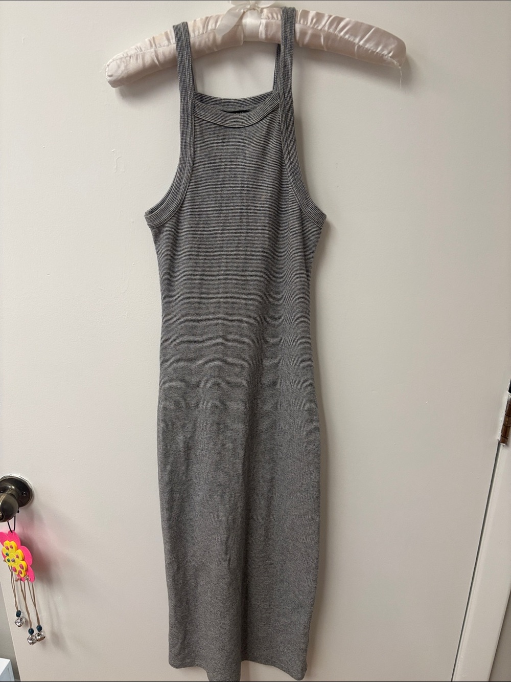 Billabong Grey Ribbed Tank Midi Dress